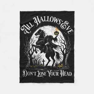 Kopfloser Reiter Kürbiskopf Frohes Halloween Schla Fleecedecke