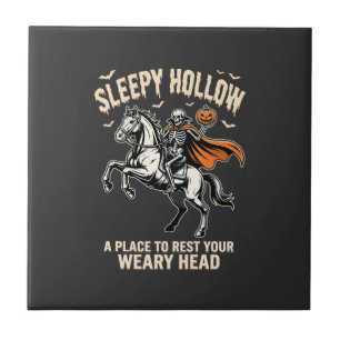 Kopfloser Reiter Sleepy Hollow Halloween T-Shirt  Fliese