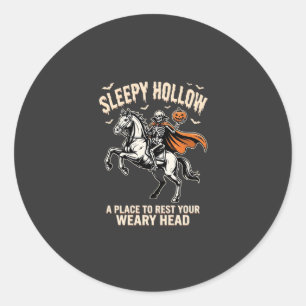 Kopfloser Reiter Sleepy Hollow Halloween T-Shirt Runder Aufkleber