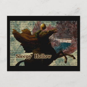 Kopfloser Reiter von Sleepy Hollow mit Kürbis Postkarte