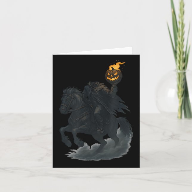 Kopfloser Rider mit KürbisHalloween-Motiv Karte (Vorderseite)