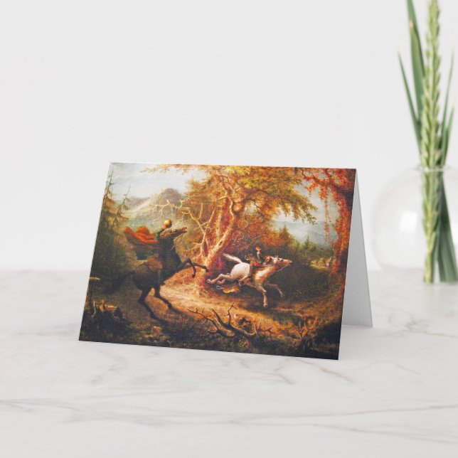 kopfloses Pferd, das Ichabod-Kranich verfolgt Karte (Vorderseite)