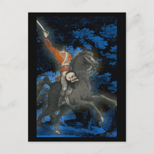 kopfloses Pferd mit Schädel Postkarte