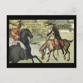 Kopfloses Pferd und Ichabod-Kranich Postkarte