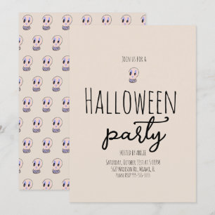 Kopfpuzzle Halloween-Party Vintage-Doodle  Einladung