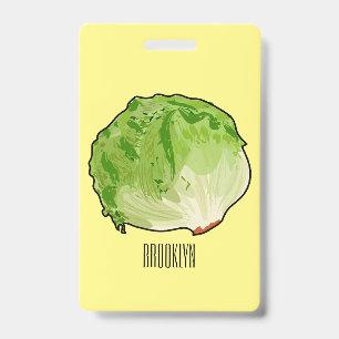 Kopfsalat Cartoon-Illustration Ausweis