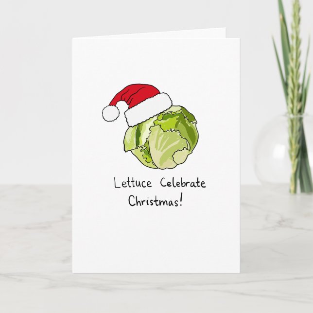 Kopfsalat feiern Weihnachten! Feiertags-Karte Feiertagskarte (Vorderseite)