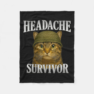 Kopfschmerzen Survivor Cat Meme Funny Kitten Gesch Fleecedecke