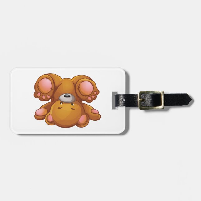 Kopfstehender Teddybär Gepäckanhänger (Vorderseite horizontal)