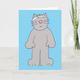 Kopfverletzung wird bald gut Cartoon Katze Karte