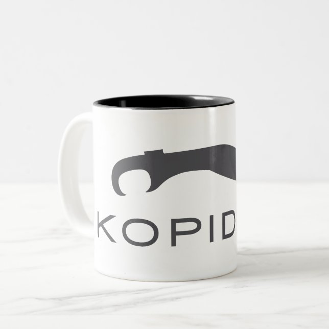 Kopidion-Schwert-Logo-Tasse Zweifarbige Tasse (Vorderseite Links)