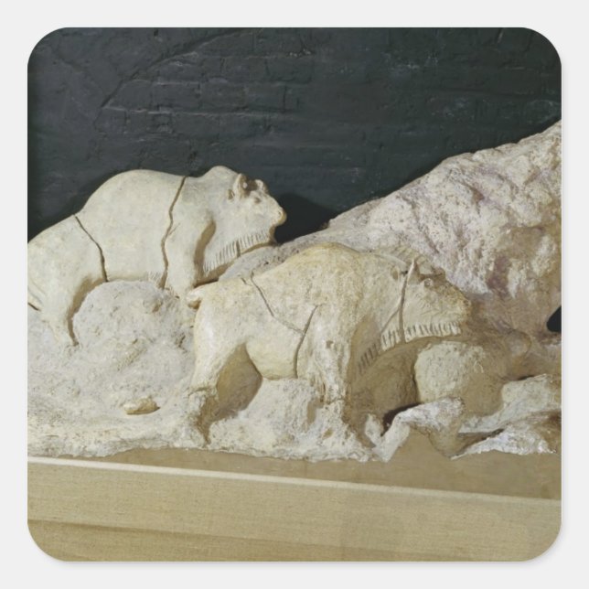 Kopie der Bisonskulptur, Le Quadratischer Aufkleber (Vorderseite)