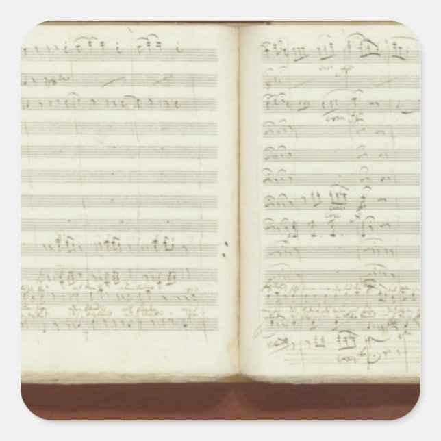 Kopie des Autogrammes "The Magic Flute" Quadratischer Aufkleber (Vorderseite)