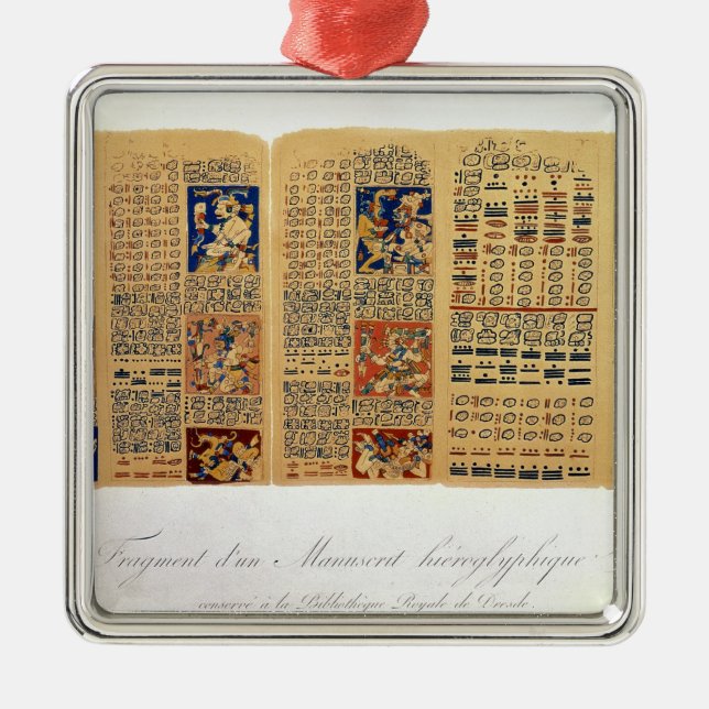 Kopie eines Fragments des Dresden-Kodexes Ornament Aus Metall (Vorne)