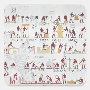 Kopie eines Reliefs aus dem Grab von Iby Quadratischer Aufkleber