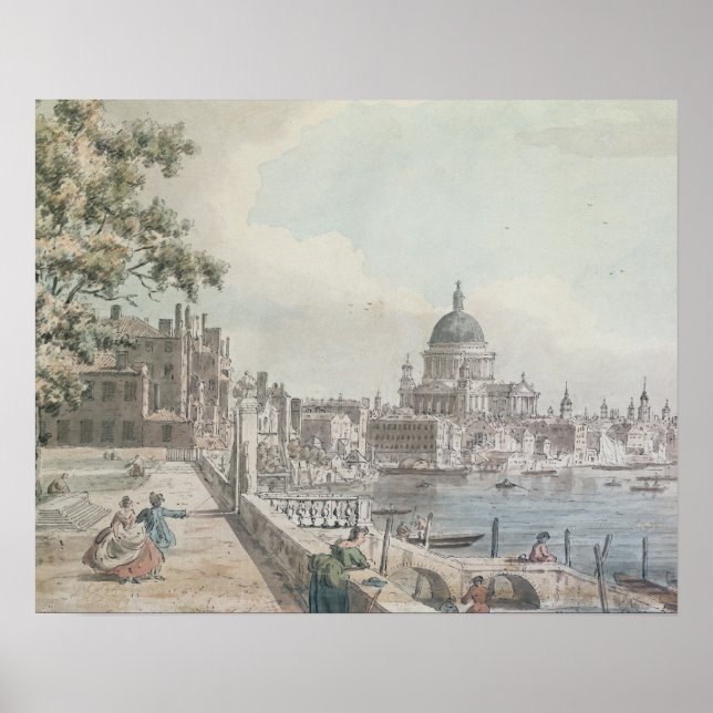 Kopie eines Teils eines zeichnend von Canaletto, S Poster (Vorne)