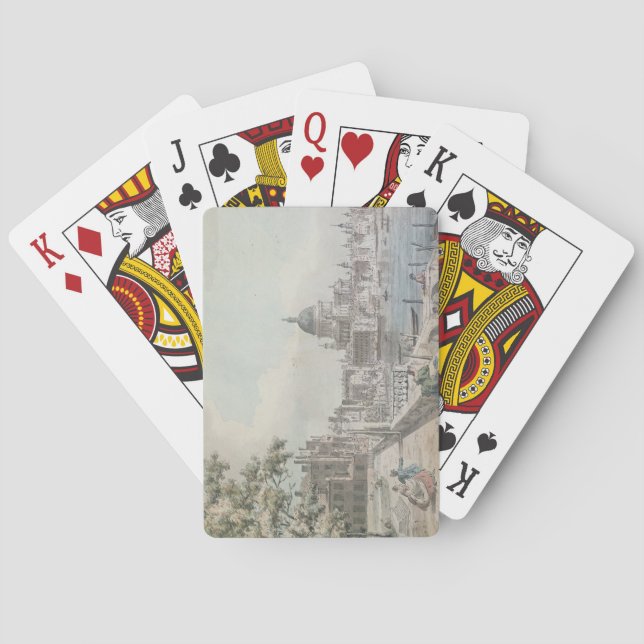 Kopie eines Teils eines zeichnend von Canaletto, S Spielkarten (Rückseite)