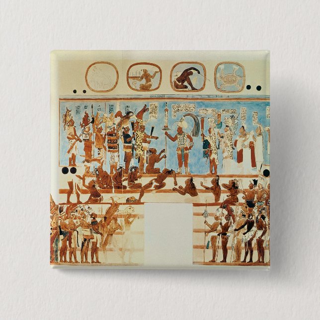 Kopie eines Wandbilds von Bonampak Button (Vorderseite)