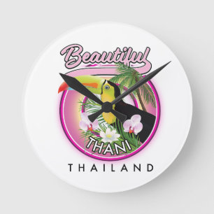 Kopie von Beautiful Thani Thailand Runde Wanduhr