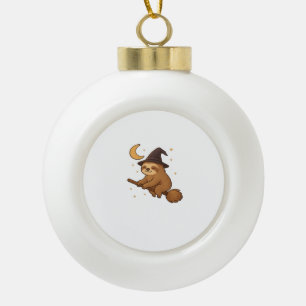 Kopie von Geist-Igel-Bibliothekar � Süßes Hallowee Keramik Kugel-Ornament