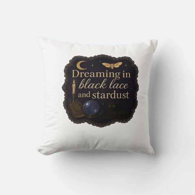 Kopie von Whimsigoth Fantasy Mystische Wälder, Mon Kissen (Vorderseite)