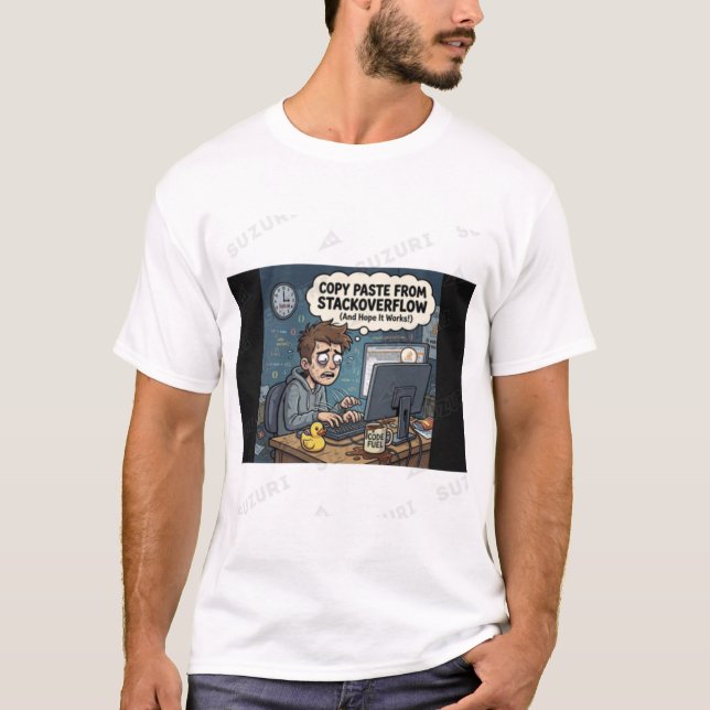 Kopiere Einfügen von StackOverflow - Lustiges 3-Uh T-Shirt (Vorderseite)