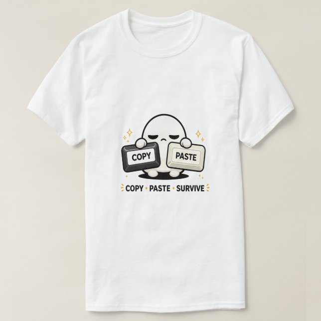 Kopieren Einfügen Überleben - Lustiger Tech Coding T-Shirt (Design vorne)