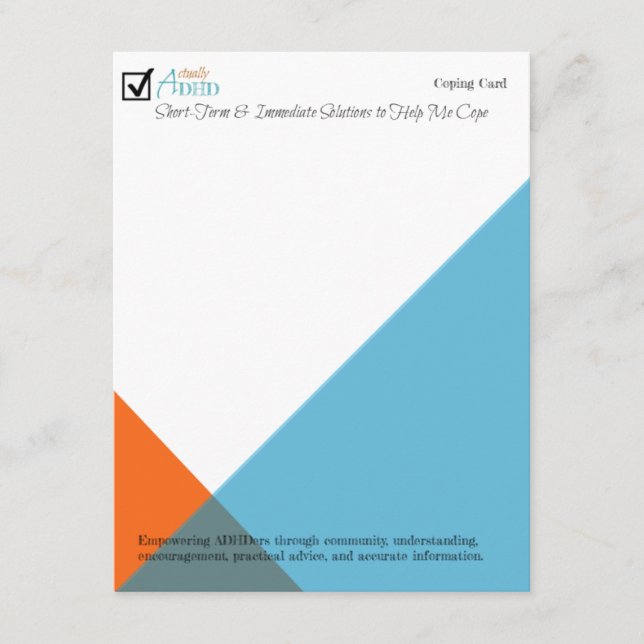 Kopierkarte für ADHD (Vorderseite)