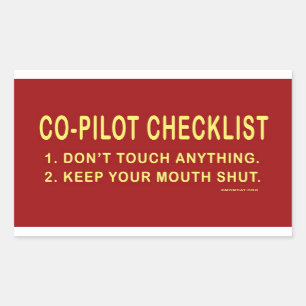 Kopilot-Checkliste: Aufkleber