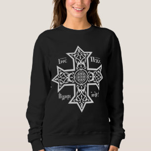 Koptisch-orthodoxes Kreuz mit Jesus Christus, dem Sweatshirt