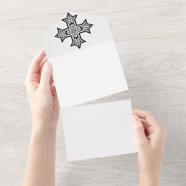 koptisches Kreuz All In One Einladung (Abreißen)