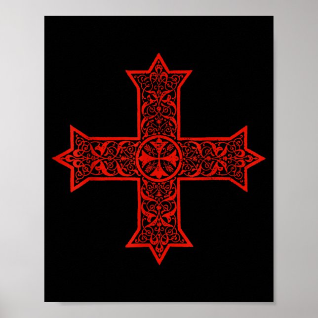 Koptisches Kreuz Koptisch-orthodoxe Kirche Östlich Poster (Vorne)