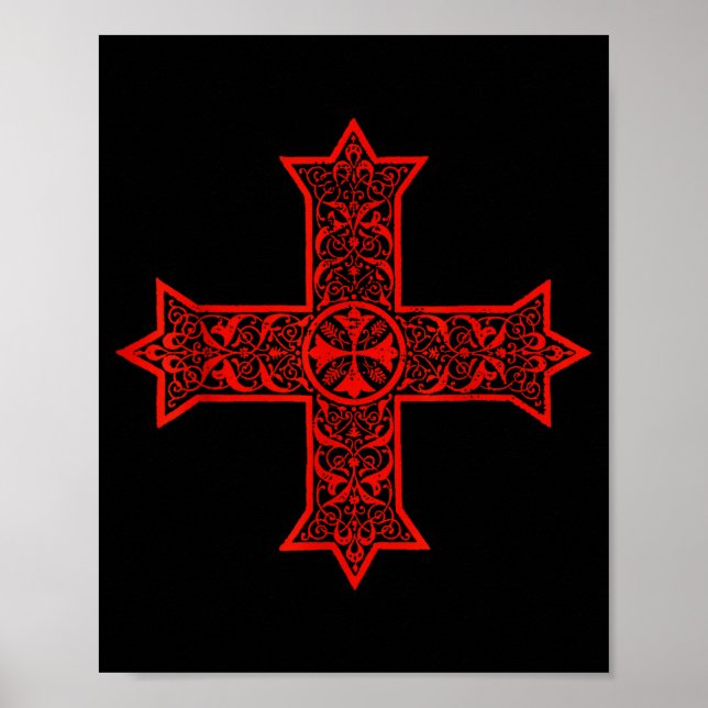 Koptisches Kreuz Koptisch-orthodoxe Kirche Östlich Poster (Vorne)