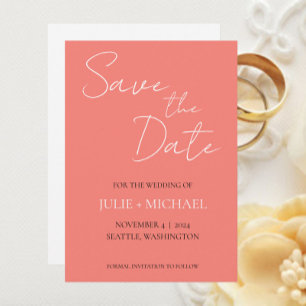 Koral Hochzeit im einfachen Stil Save The Date
