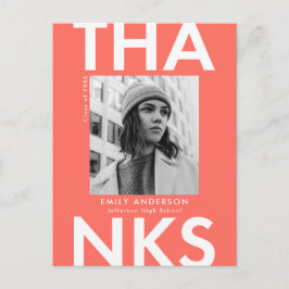 Koralle | Bold Foto Abschluss Vielen Dank Postkarte