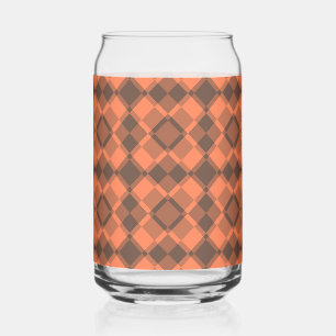 Koralle-Braun-Karo-Argyle-Muster Dosenglas