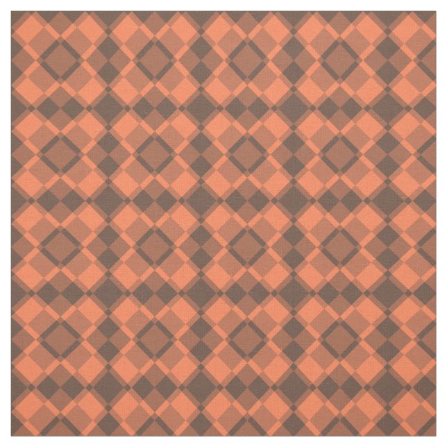 Koralle-Braun-Karo-Argyle-Muster Stoff (Muster)