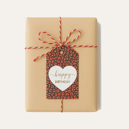 Koralle Braun Leopardendruck Herz Alles Gute zum G Geschenkanhänger
