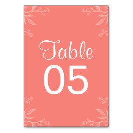 Koralle | Einfache und elegante Hochzeitskarte Tischnummer