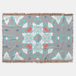 Koralle Grau Mandala-Muster | Geometrisch Floral B Decke