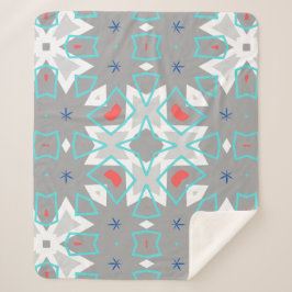 Koralle Grau Mandala-Muster | Geometrisch Floral B Sherpadecke