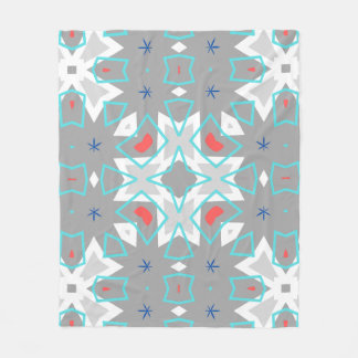 Koralle Grau Mandala-Muster | Geometrisches Floral Fleecedecke