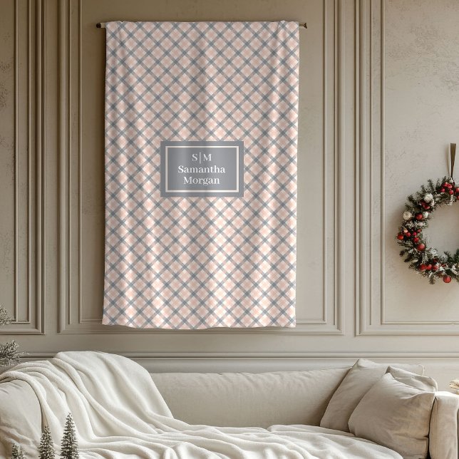Koralle Grau Tartan Decke Moderne Ästhetik Geschen (Coral Grey Tartan Blanket Modern Aesthetic Gift)