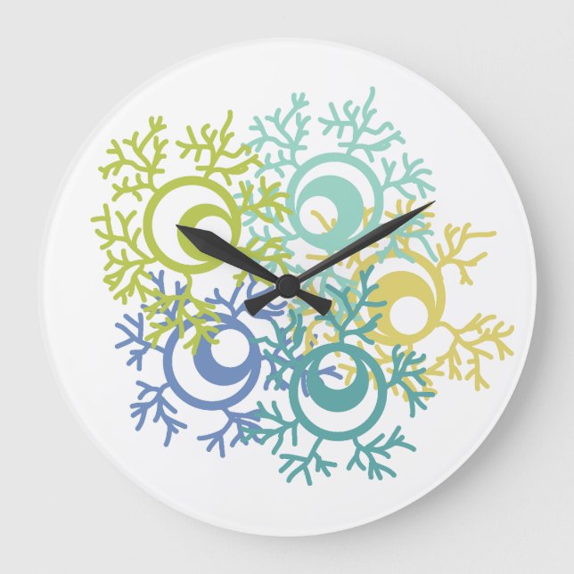 Koralle Große Wanduhr (Vorderseite)