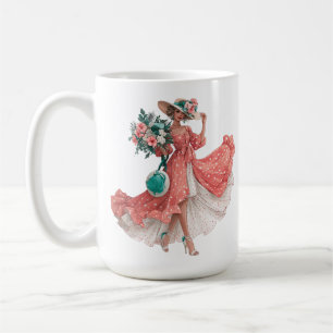 KORALLE & GRÜN SOMMER THEMENFRAU KAFFEETASSE