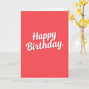 Koralle Minimale Happy Birthday Karte