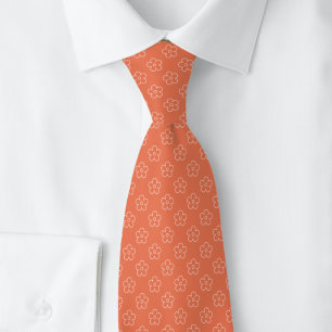 Koralle Orange Blumen Doodle Krawatte