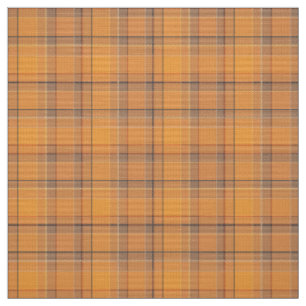 Koralle, orange, brauner Tartan kariert Stoff