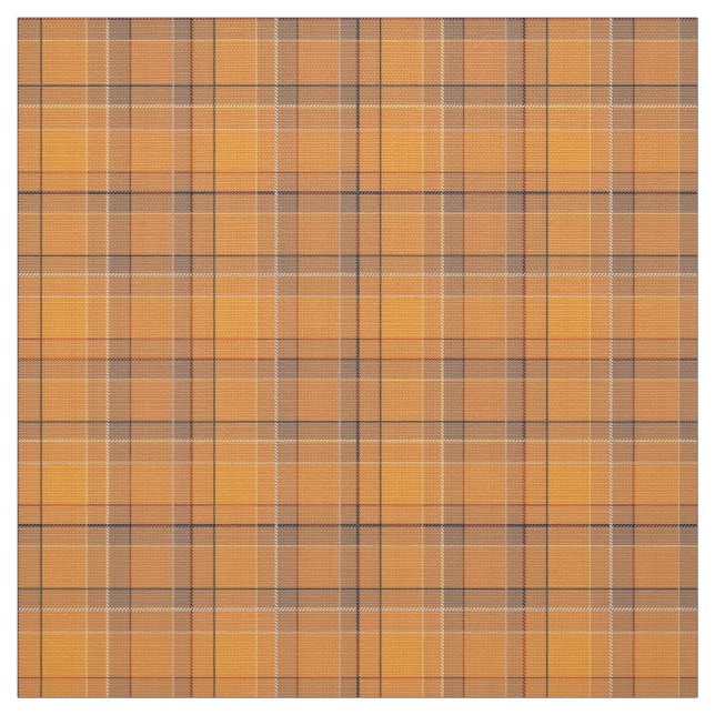 Koralle, orange, brauner Tartan kariert Stoff (Muster)