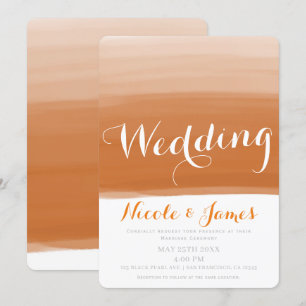 Koralle Orange Melone Aquarell Moderne Glamour-Hoc Einladung